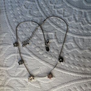 Lia Sophia Silver Floral Necklace